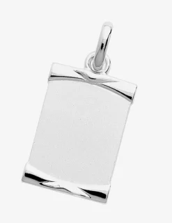 Pendentif plaque GI 27 x 18 mm argent 925‰ rhodié SO OR