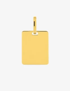 Pendentif plaque GI or jaune 750 ‰ 13 x 22 mm SO OR