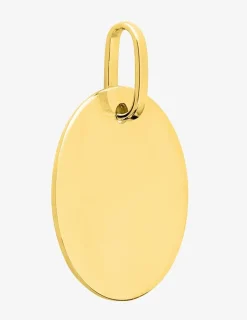 Pendentif plaque ronde or jaune 750 ‰ 18 x 23 mm SO OR