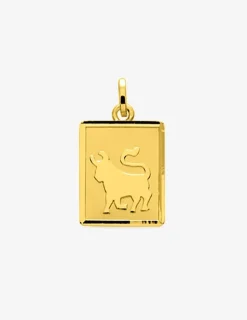 Pendentif rectangle Taureau or jaune 750‰ SO OR