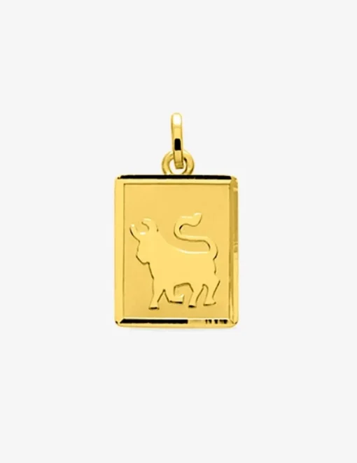 Pendentif rectangle Taureau or jaune 750‰ SO OR