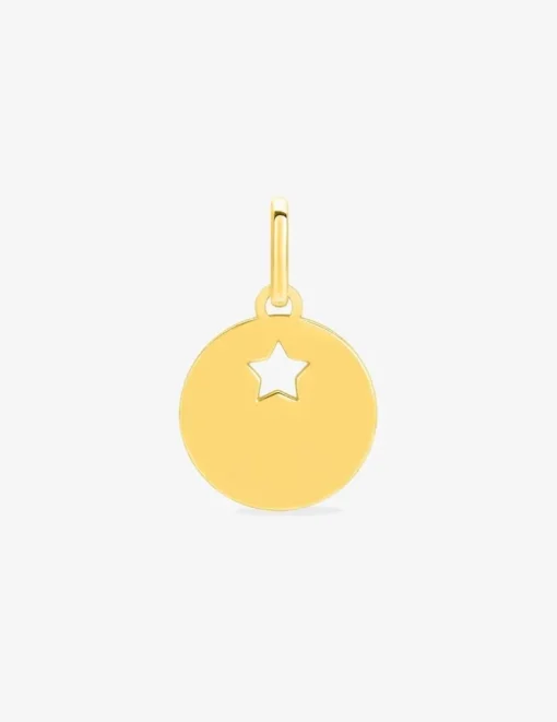 Pendentif rond et étoile or jaune 750‰ SO OR