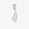 Pendentif ruban or blanc 750 ‰ et oxyde de zirconium SO OR