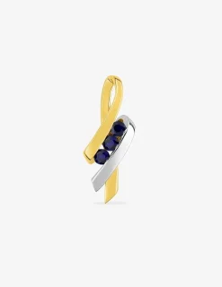 Pendentif rubans or jaune 375‰ et saphir SO OR
