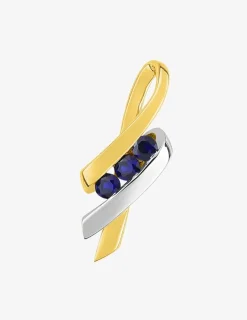 Pendentif rubans or jaune 375‰ et saphir SO OR