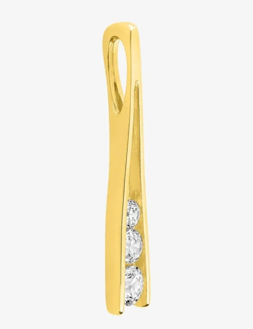 Pendentif trilogie oxydes de zirconium et or jaune 375‰ SO OR