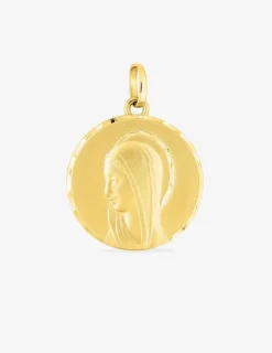 Pendentif vierge or jaune 750 ‰ 16 x 22 mm plaque ronde SO OR