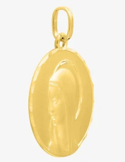 Pendentif vierge or jaune 750 ‰ 16 x 22 mm plaque ronde SO OR