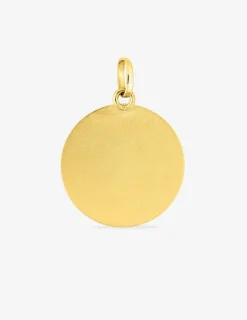 Pendentif vierge or jaune 750 ‰ 16 x 22 mm plaque ronde SO OR