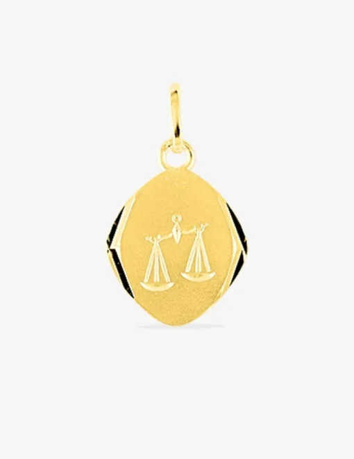 Pendentif zodiaque balance plaqué or SO OR