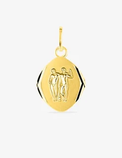 Pendentif zodiaque losange Gémeaux plaqué or SO OR