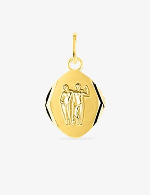 Pendentif zodiaque losange Gémeaux plaqué or SO OR