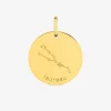 Pendentif zodiaque rond constellation Taureau plaqué or SO OR