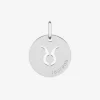 Pendentif zodiaque rond Taureau argent 925‰ rhodié SO OR