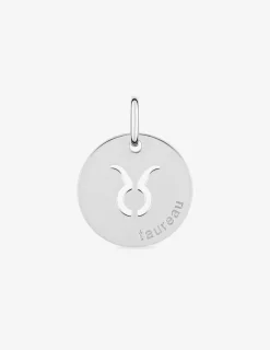 Pendentif zodiaque rond Taureau argent 925‰ rhodié SO OR