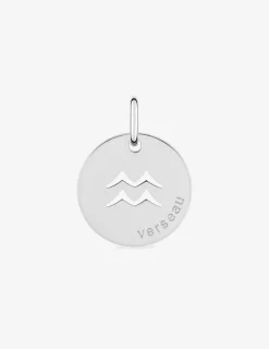 Pendentif zodiaque rond Verseau argent 925‰ rhodié SO OR