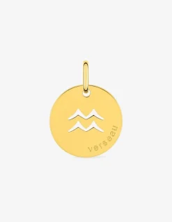 Pendentif zodiaque Verseau en or jaune 375 ‰ SO OR