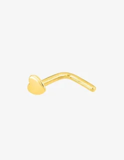 Piercing de nez cœur en or jaune 750 ‰ SO OR