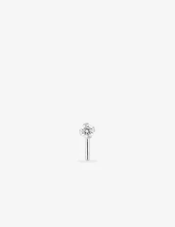 Piercing de nez or blanc 750 ‰ et oxyde de zirconium SO OR