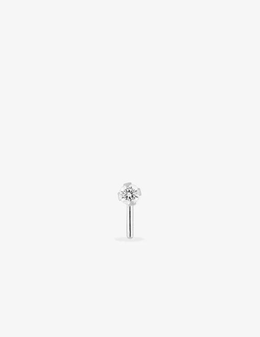 Piercing de nez or blanc 750 ‰ et oxyde de zirconium SO OR