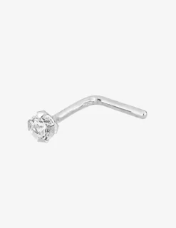 Piercing de nez or blanc 750 ‰ et oxyde de zirconium SO OR