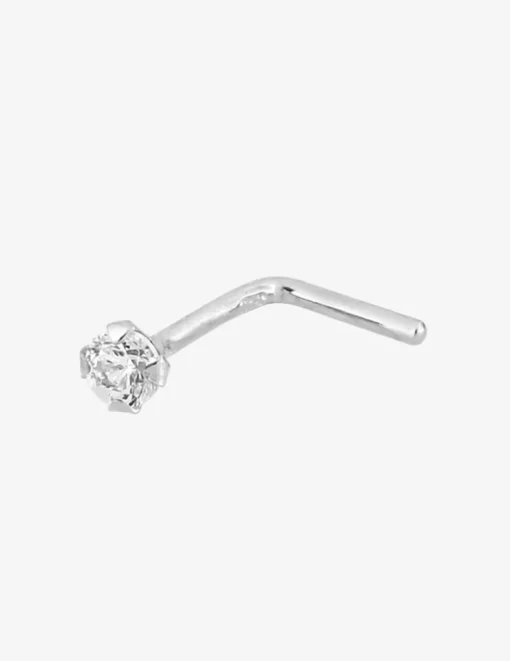 Piercing de nez or blanc 750 ‰ et oxyde de zirconium SO OR