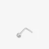 Piercing de nez or blanc 750 ‰ et oxyde de zirconium serti clos SO OR