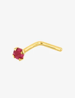 Piercing de nez or jaune 750 ‰ et rubis SO OR