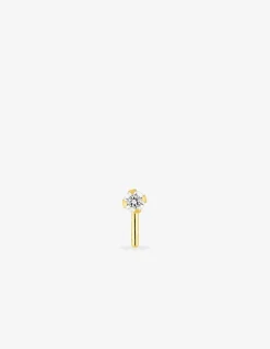 Piercing de nez or jaune 750 ‰ et oxyde de zirconium SO OR