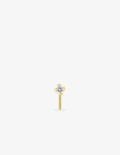 Piercing de nez or jaune 750 ‰ et oxyde de zirconium SO OR