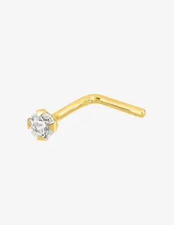 Piercing de nez or jaune 750 ‰ et oxyde de zirconium SO OR