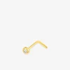 Piercing de nez or jaune 750 ‰ et oxyde de zirconium serti clos SO OR