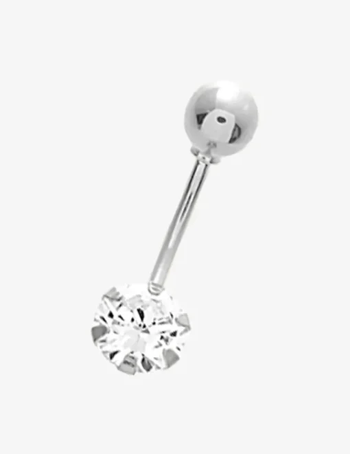 Piercing de nombril or blanc 750 ‰ et oxyde de zirconium SO OR