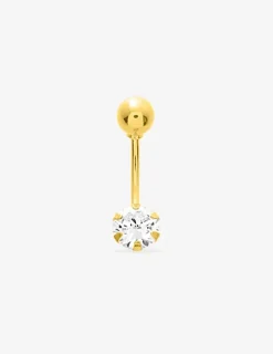 Piercing de nombril or jaune 750 ‰ et oxyde de zirconium SO OR