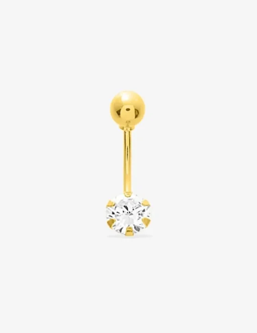 Piercing de nombril or jaune 750 ‰ et oxyde de zirconium SO OR