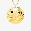 Sautoir en acier doré pendentif rond SO OR