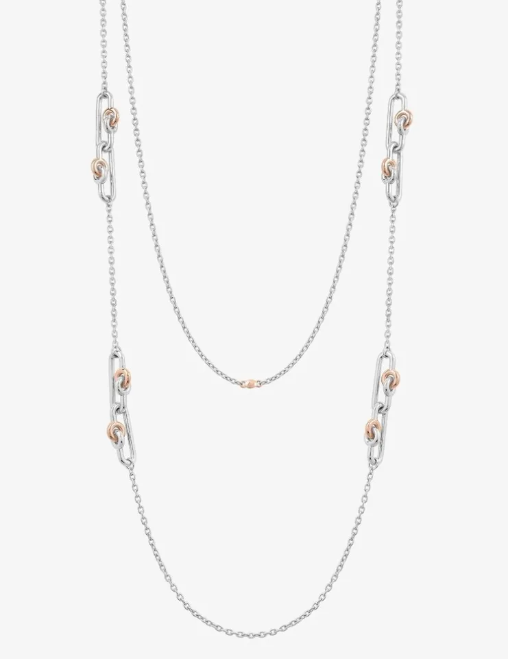 Sautoir fantaisie bicolore argent 925 ‰ SO OR