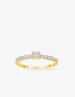 Solitaire accompagné plaqué or, rhodium et oxyde de zirconium 3 mm SO OR