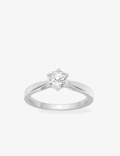 Solitaire argent 925‰ rhodié et oxyde de zirconium 6 mm serti 6 griffes SO OR