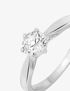 Solitaire argent 925‰ rhodié et oxyde de zirconium 6 mm serti 6 griffes SO OR