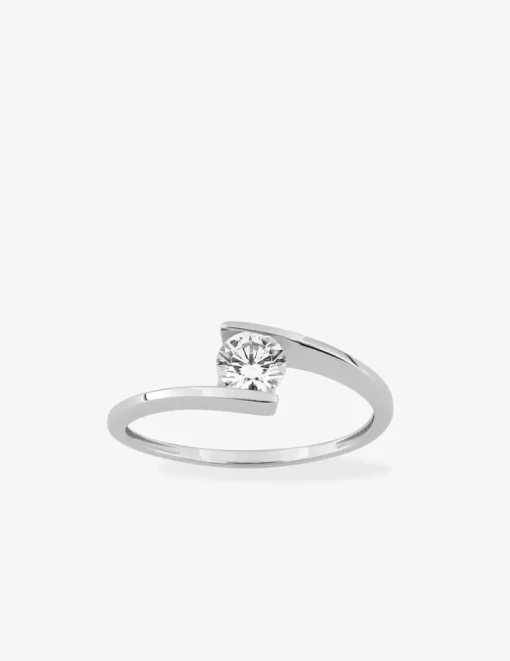 Solitaire fantaisie en or 375‰ et oxyde de zirconium SO OR