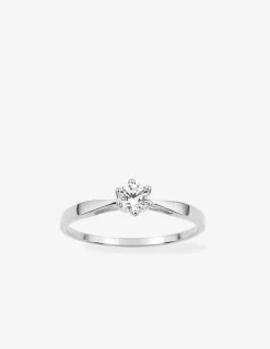 Solitaire or blanc 375‰ et oxyde de zirconium 0,22 ct SO OR