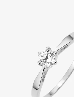 Solitaire or blanc 375‰ et oxyde de zirconium 0,22 ct SO OR