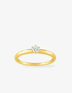 Solitaire or jaune 375‰ et oxyde de zirconium 0,15 ct SO OR