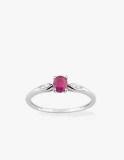 Solitaire oxyde de zirconium rouge argent 925‰ rhodié SO OR