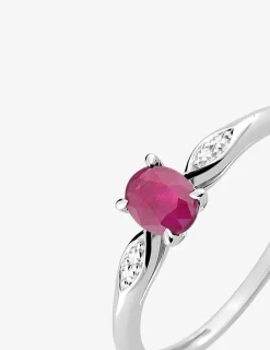 Solitaire oxyde de zirconium rouge argent 925‰ rhodié SO OR