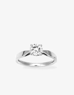 Solitaire serti griffes en argent 925‰ rhodié et oxyde de zirconium SO OR