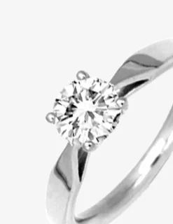 Solitaire serti griffes en argent 925‰ rhodié et oxyde de zirconium SO OR